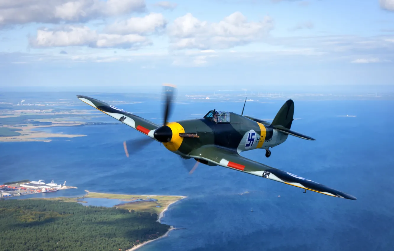 Photo wallpaper Hawker Hurricane, Finnish, single-seat fighter