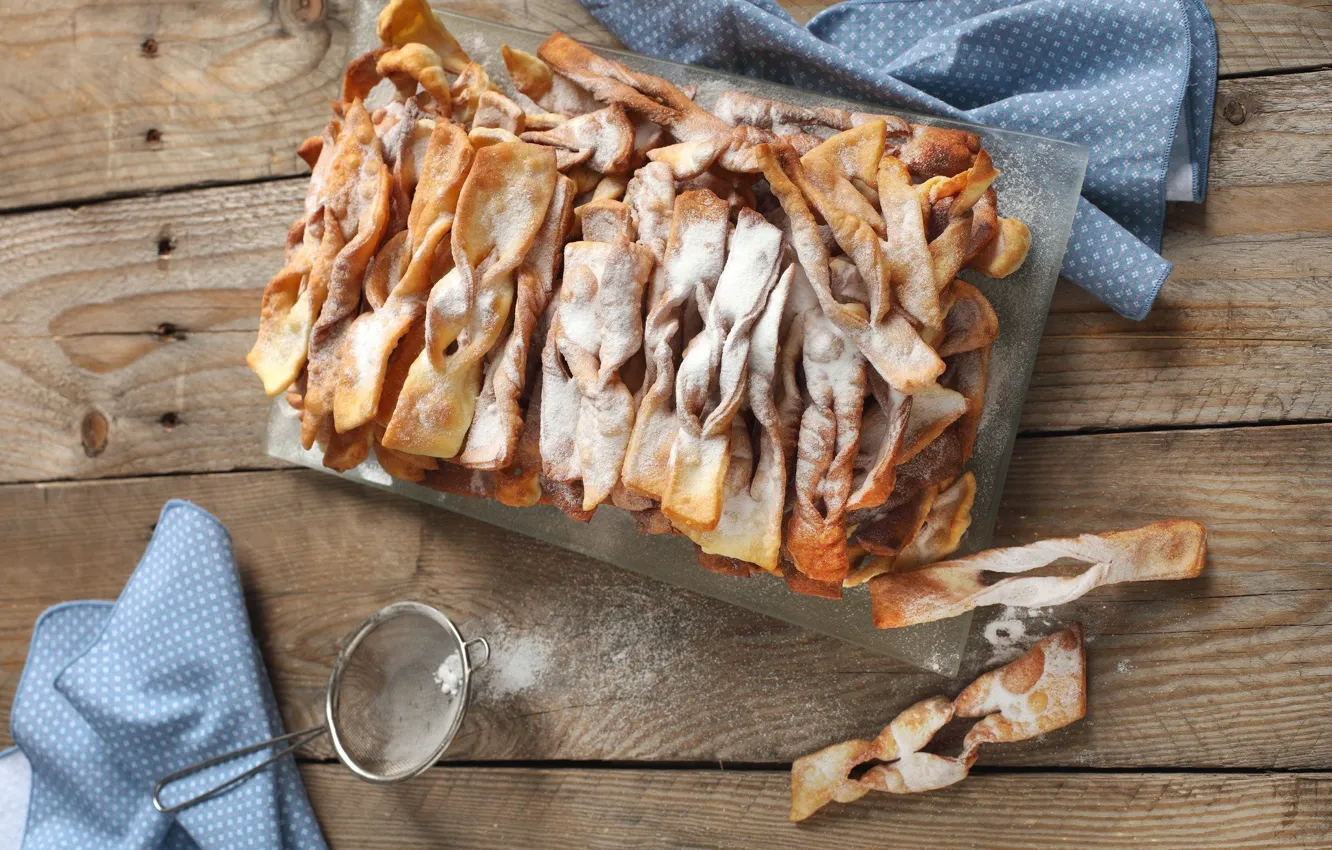 Photo wallpaper food, cookies, cake, napkin, firewood, powdered sugar, Vitalina