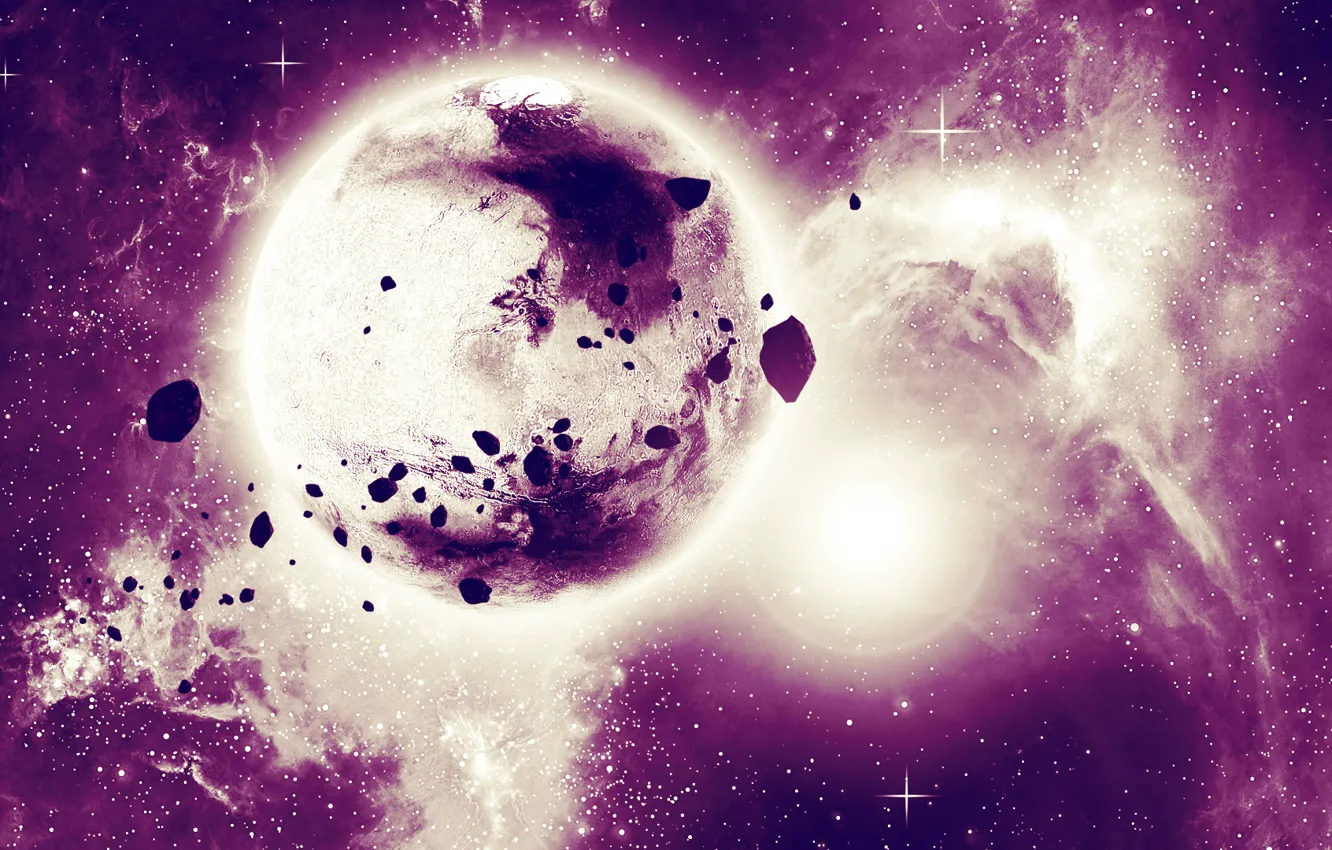 Photo wallpaper space, the universe, planet, stars