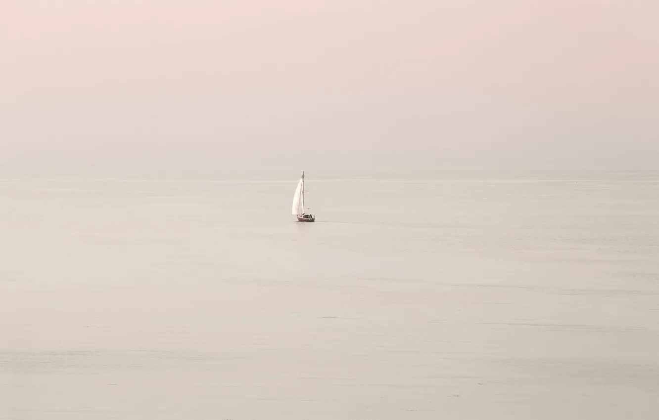 Photo wallpaper sea, boat, sail