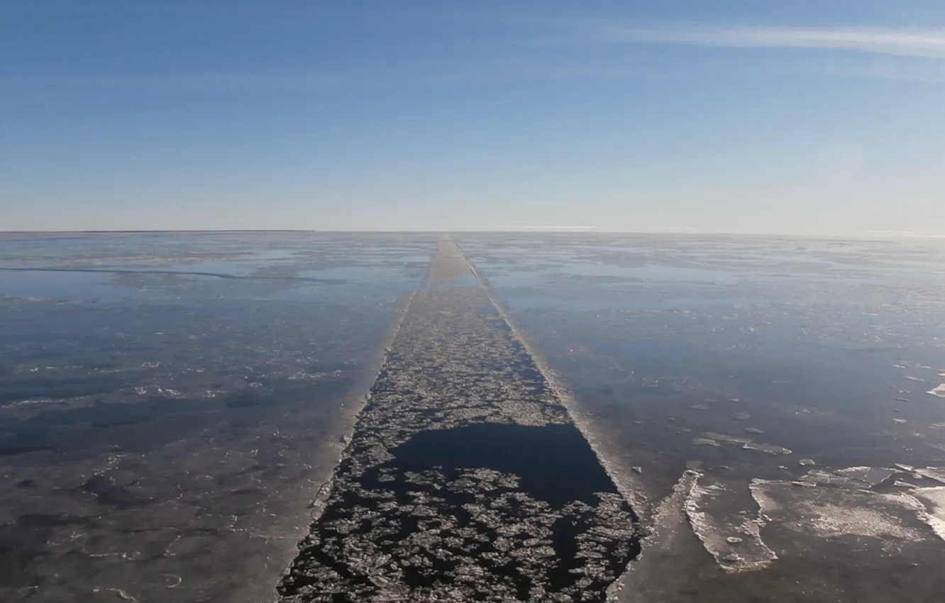 Photo wallpaper ice, sea, the sky, polarka