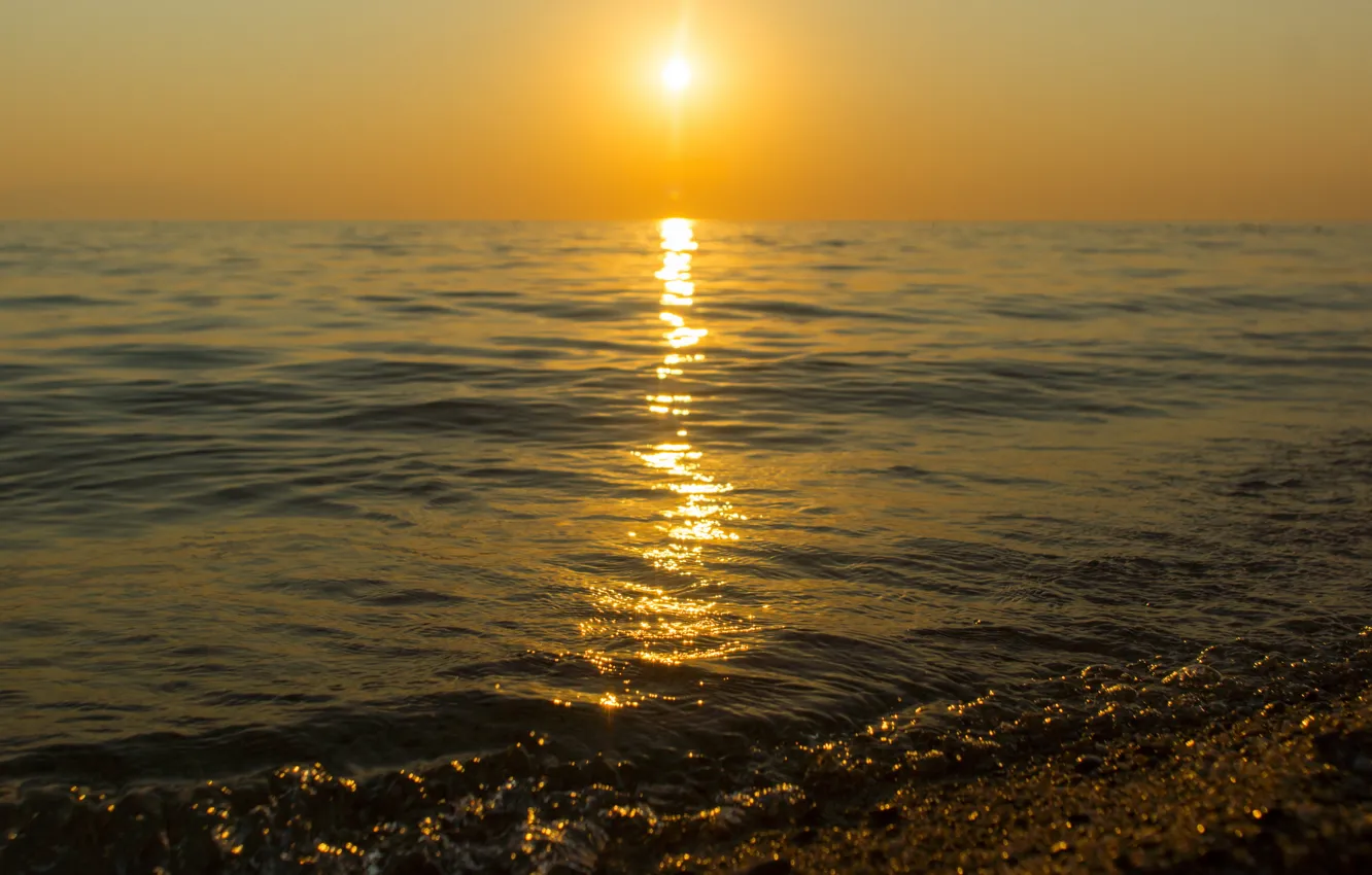 Photo wallpaper sea, sunset, Greece