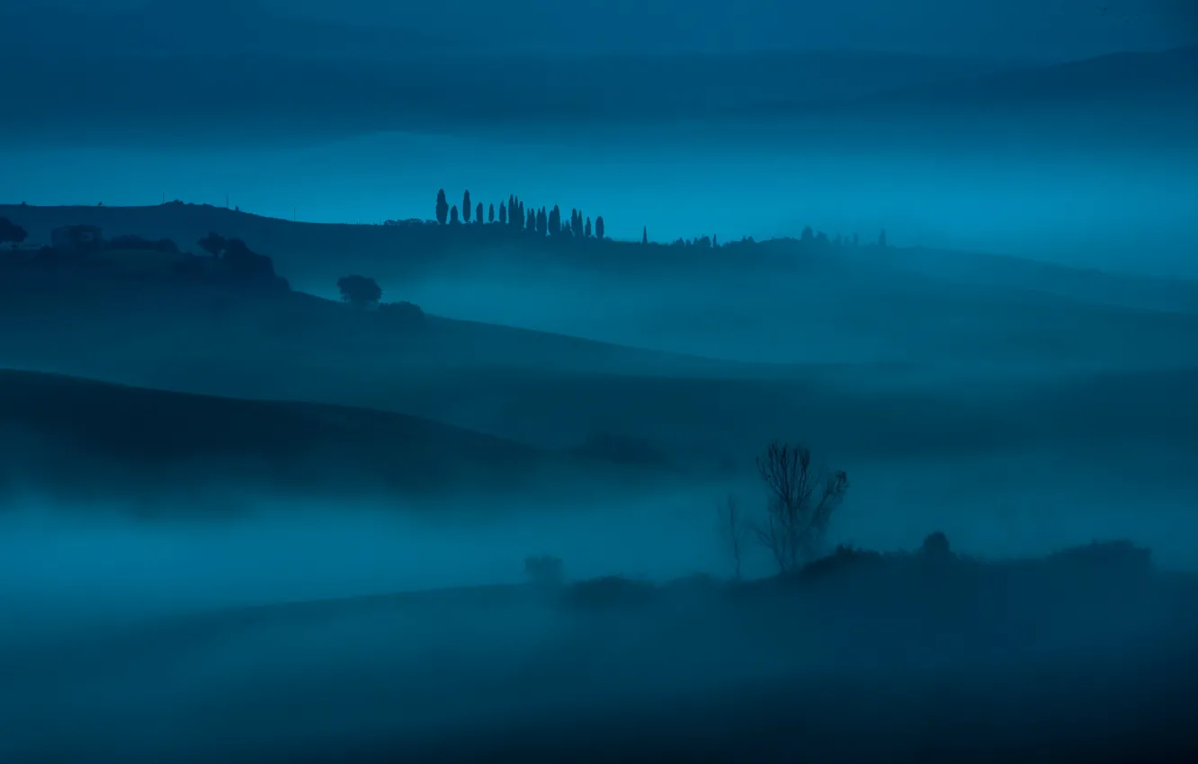 Photo wallpaper landscape, nature, Morning Mist