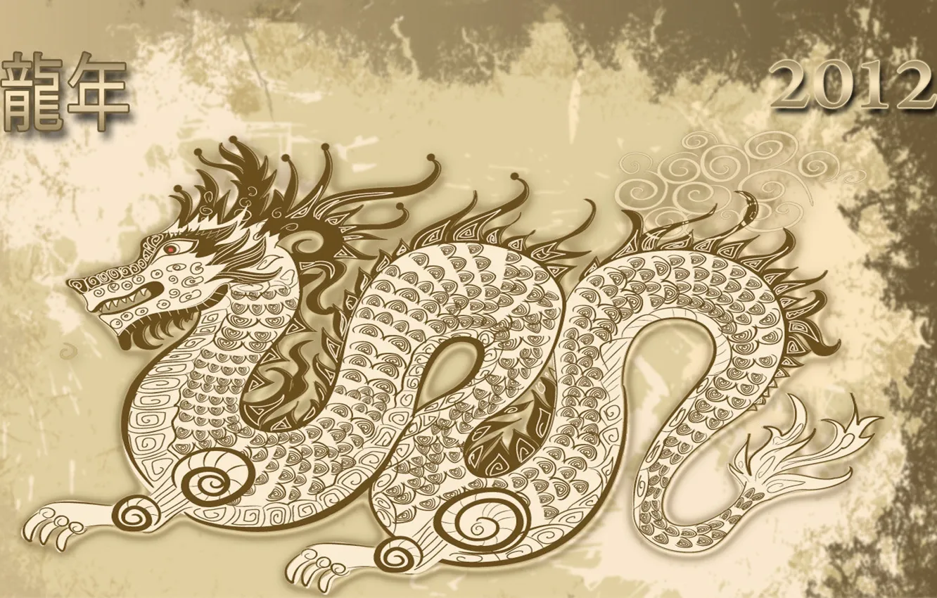 Photo wallpaper holiday, new year, khaki, characters, 2012, beige, New Year, merry christmas