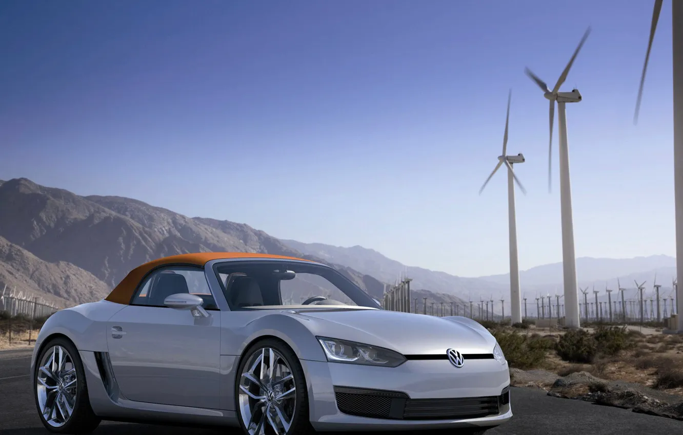 Photo wallpaper Volkswagen, Roadster, convertible, BleuSport