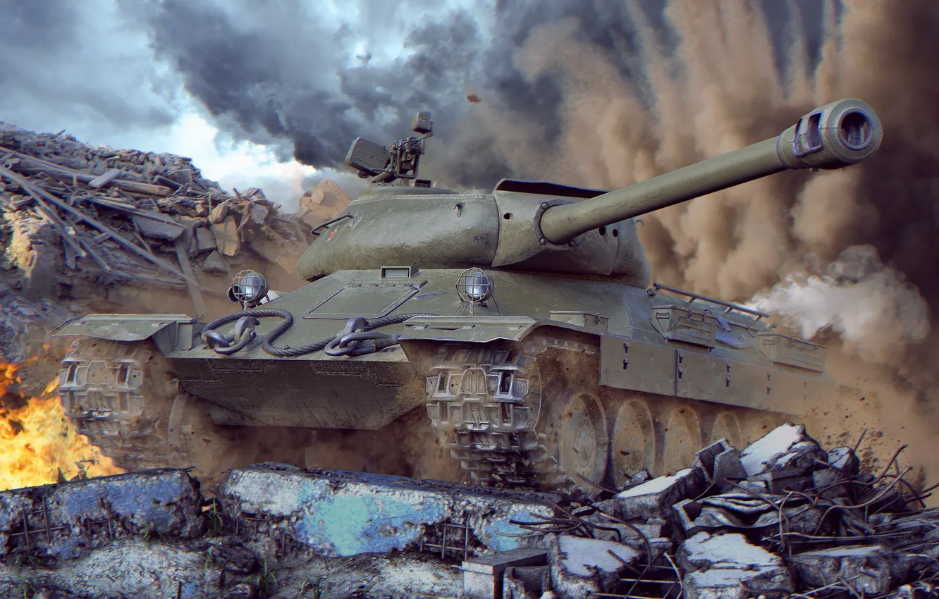 Photo wallpaper tank, world of tanks, wot, tank, Soviet tank, wotart, anderarts, Isaiah 6
