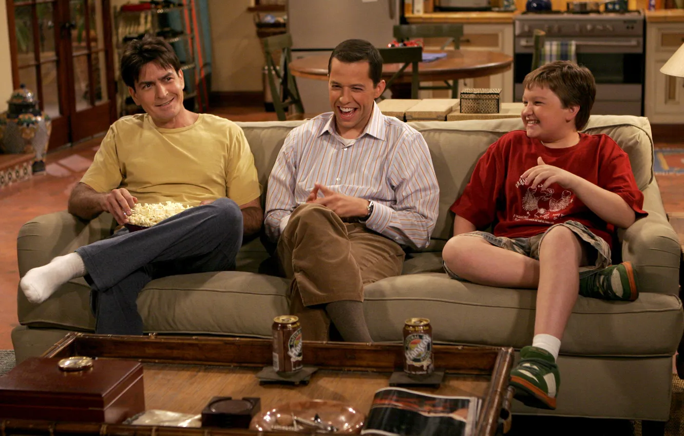 Photo wallpaper actor, the series, characters, Charlie Sheen, John Cryer, Jake Harper, Charlie Harper, Alan Harper