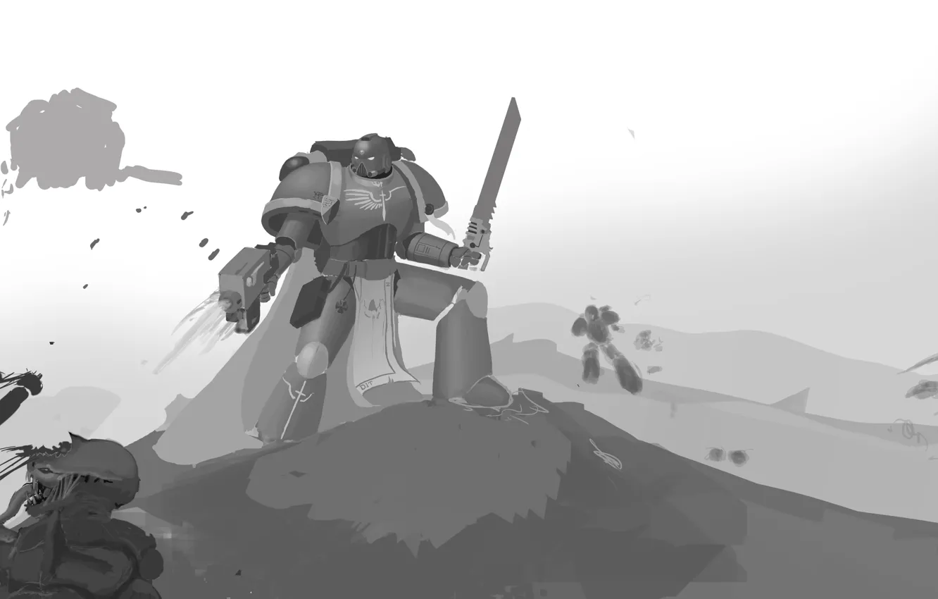 Photo wallpaper warhammer 40k, Dark Angels, space marines