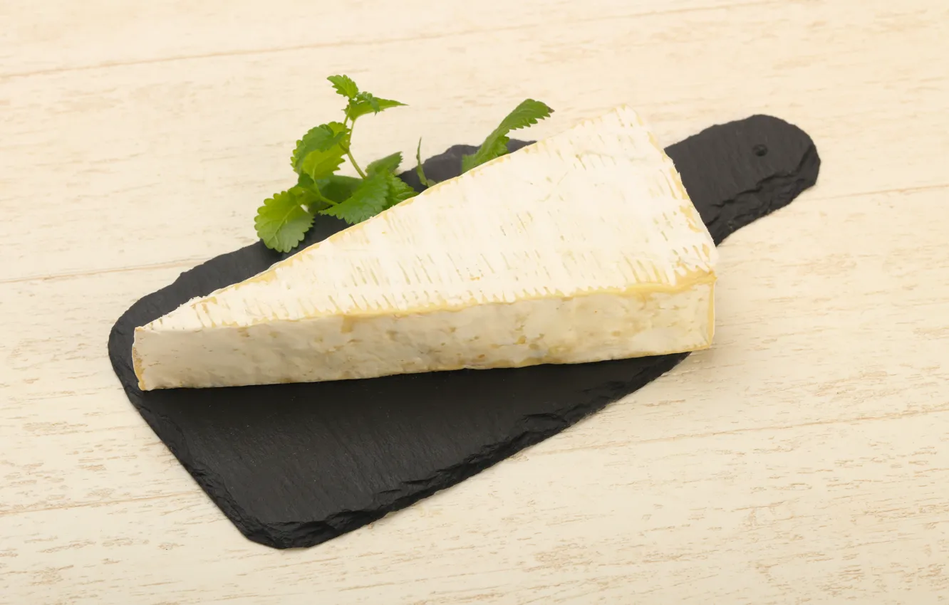 Photo wallpaper Board, cheese, mint