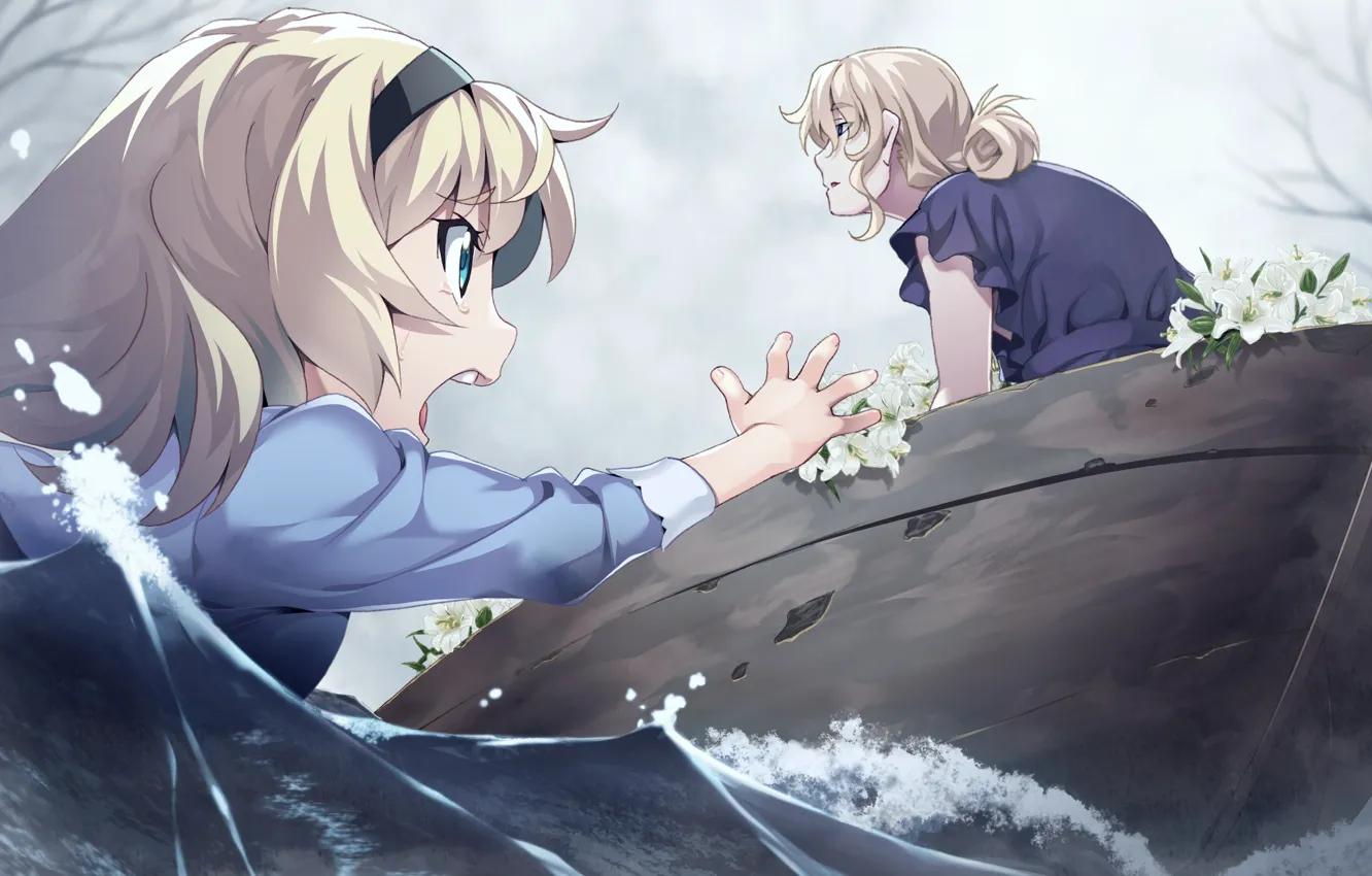 Photo wallpaper water, Lily, girl, drowning, Grisaia: Phantom Trigger