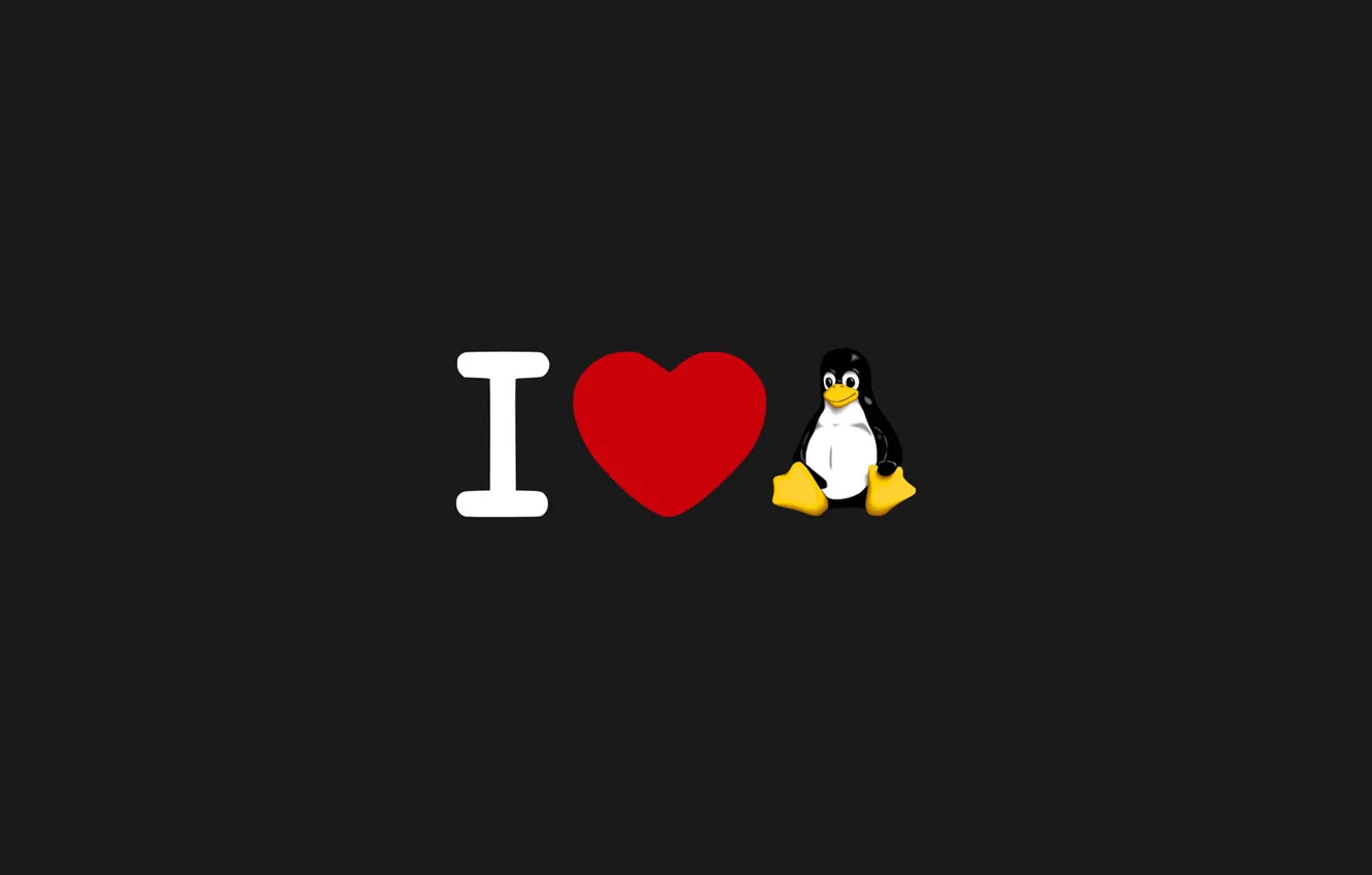 Photo wallpaper linux, love, tux, luv