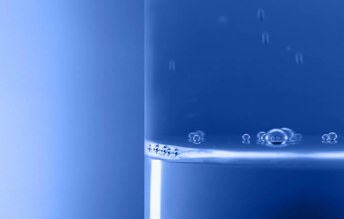 Photo wallpaper blue, bubbles, Minimalism