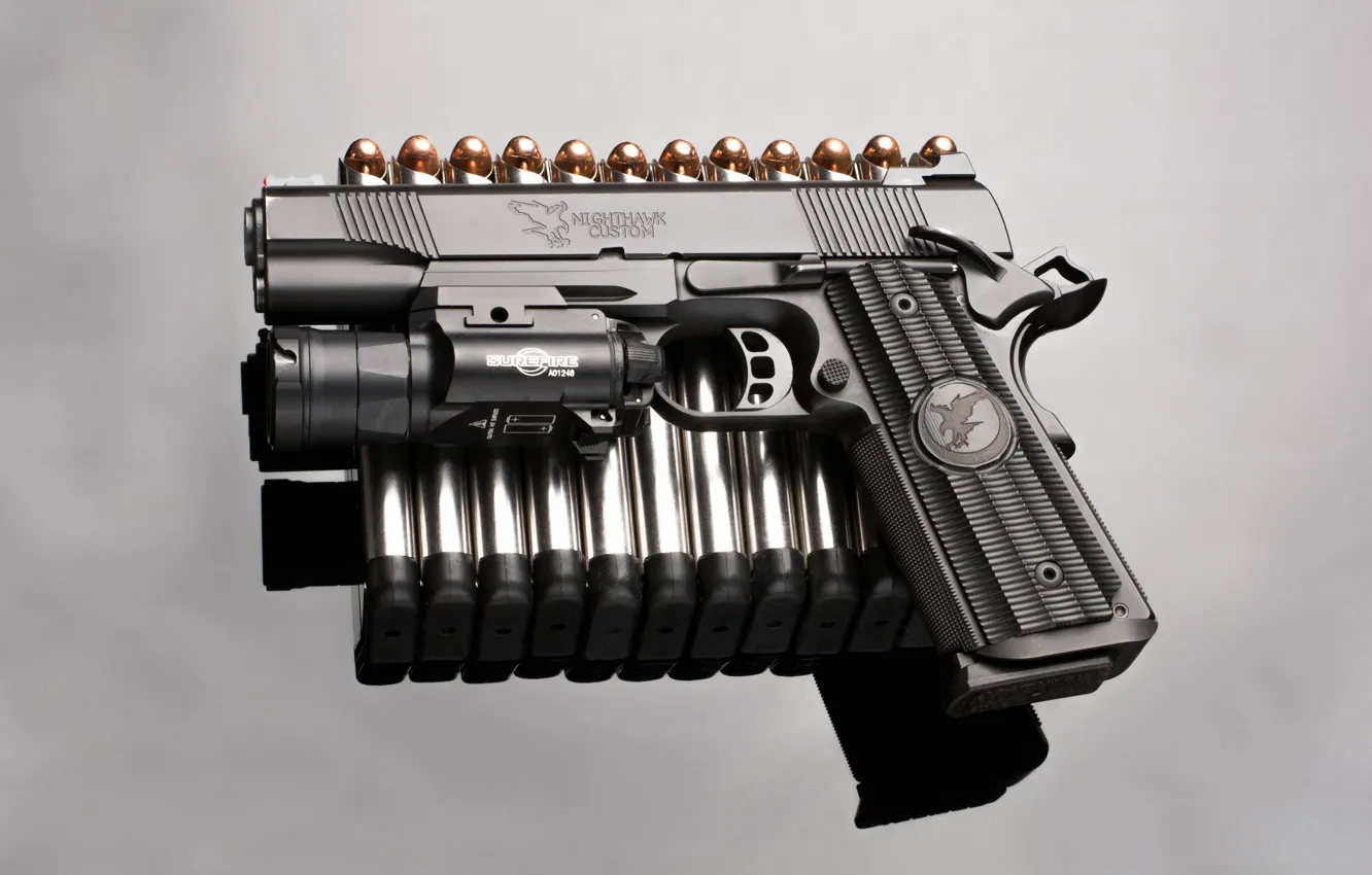 Photo wallpaper gun, background, bullets