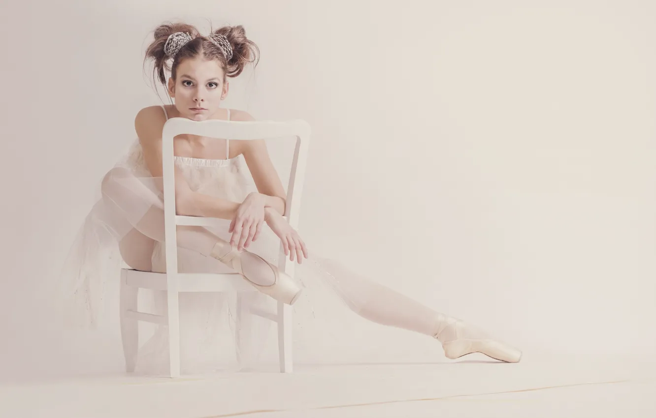 Photo wallpaper chair, ballerina, Pointe shoes