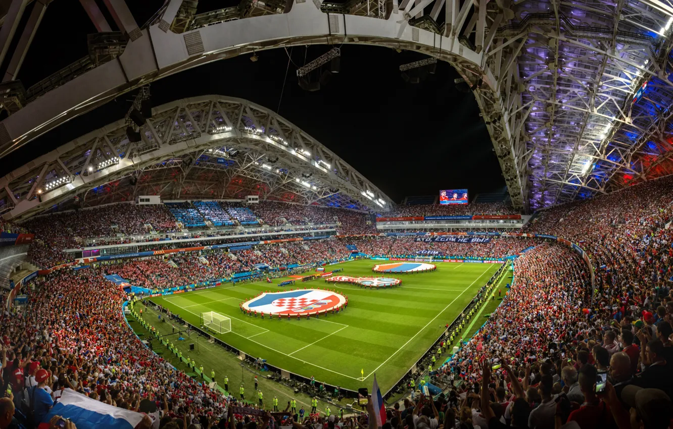 Photo wallpaper football, architecture, tribune, stadium, Sochi, The Stadium Fischt, The World Cup In 2018, Russia-Croatia