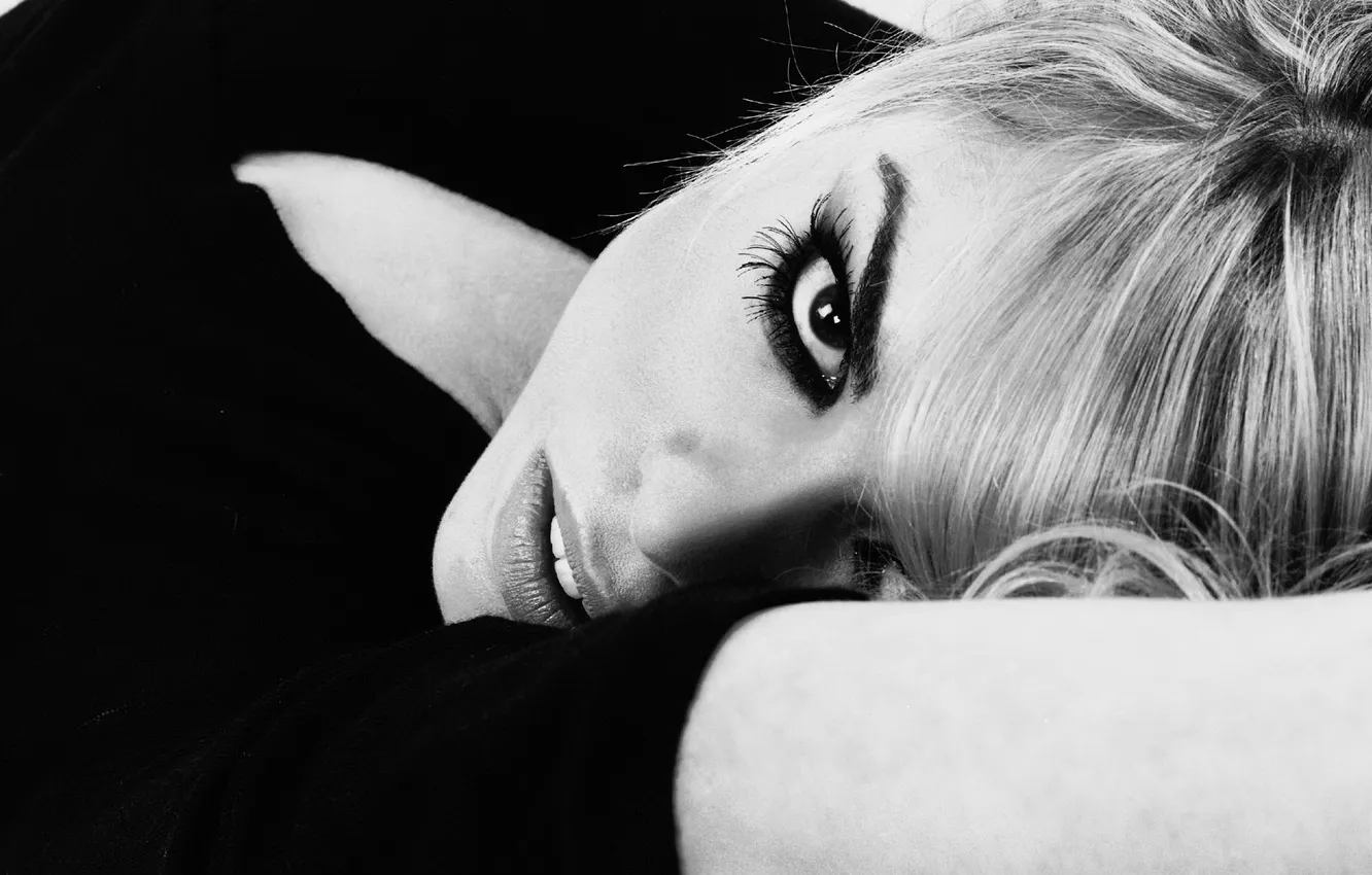 Photo wallpaper girl, blonde, black and white, Billie Piper, Bíllie Píper