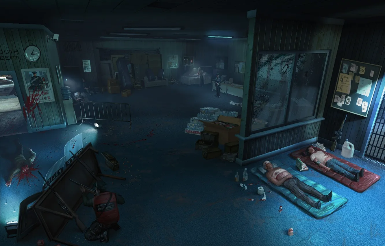 Photo wallpaper room, wounded, defense, after the attack Zambi