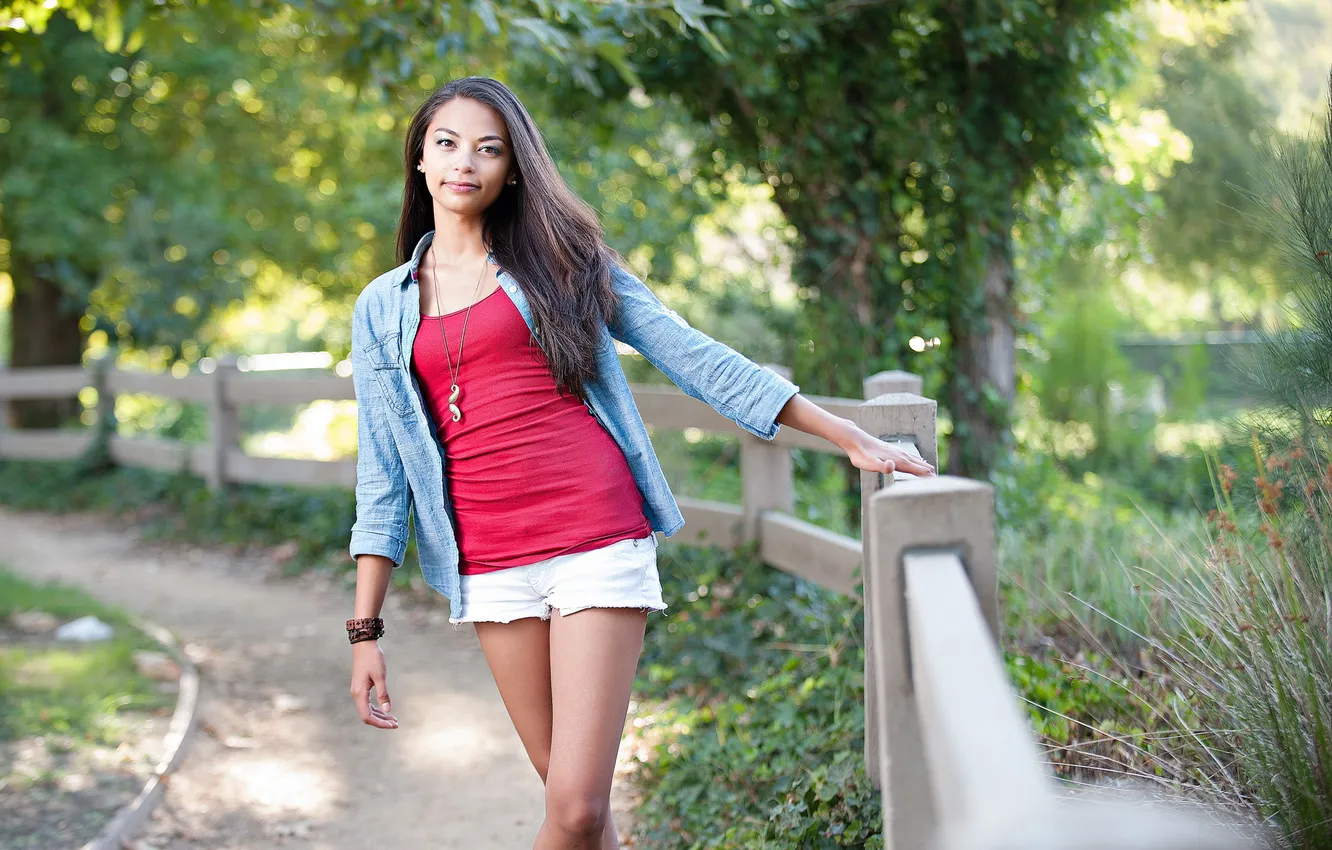 Photo wallpaper girl, street, Olivia