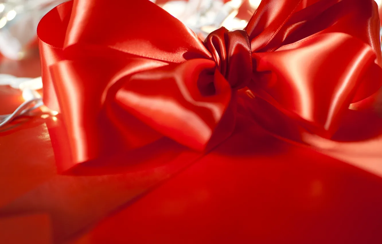 Photo wallpaper decoration, red, bow