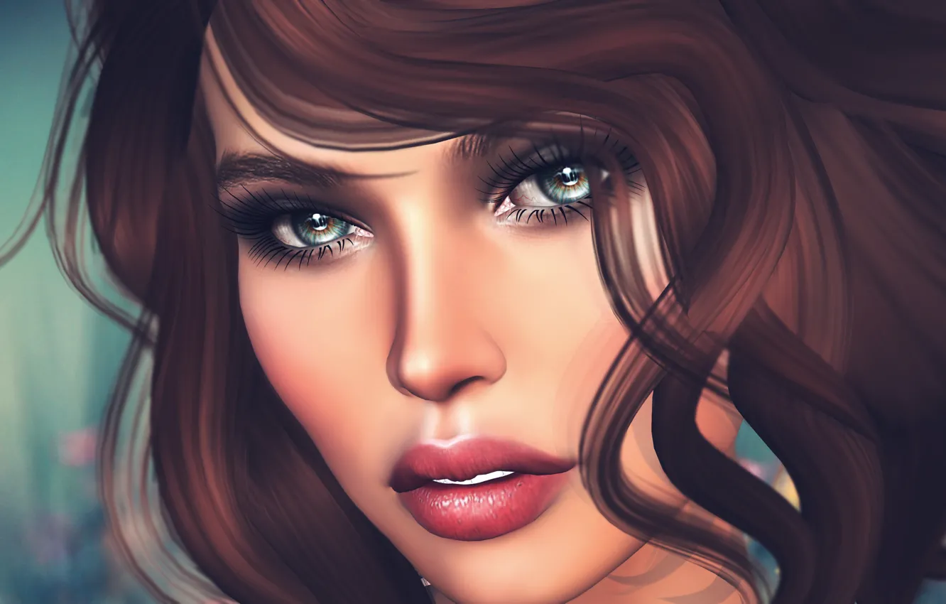 Photo wallpaper girl, face, background, beauty