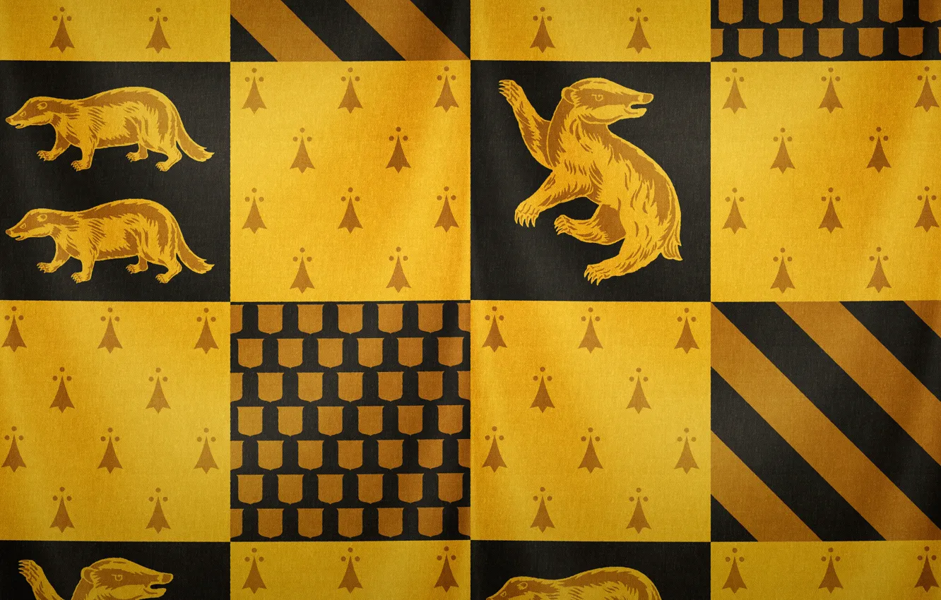 Photo wallpaper black, yellow, texture, Hogwarts, Harry Potter, Hogwarts, badger, Hufflepuff