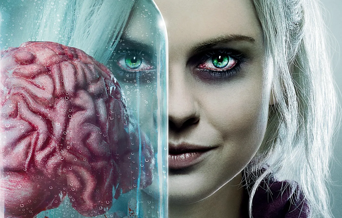 Photo wallpaper eyes, look, zombies, brain, Rose McIver, iZombie, Rose McIver, Deluca