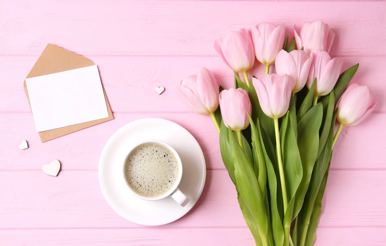 Photo wallpaper love, flowers, romance, bouquet, tulips, love, pink, flowers