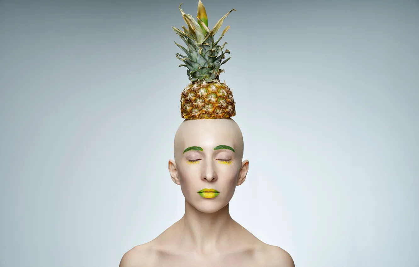 Photo wallpaper face, art, pineapple, makeup, ( ͡° ͜ʖ ͡°), \_(Sport)_/