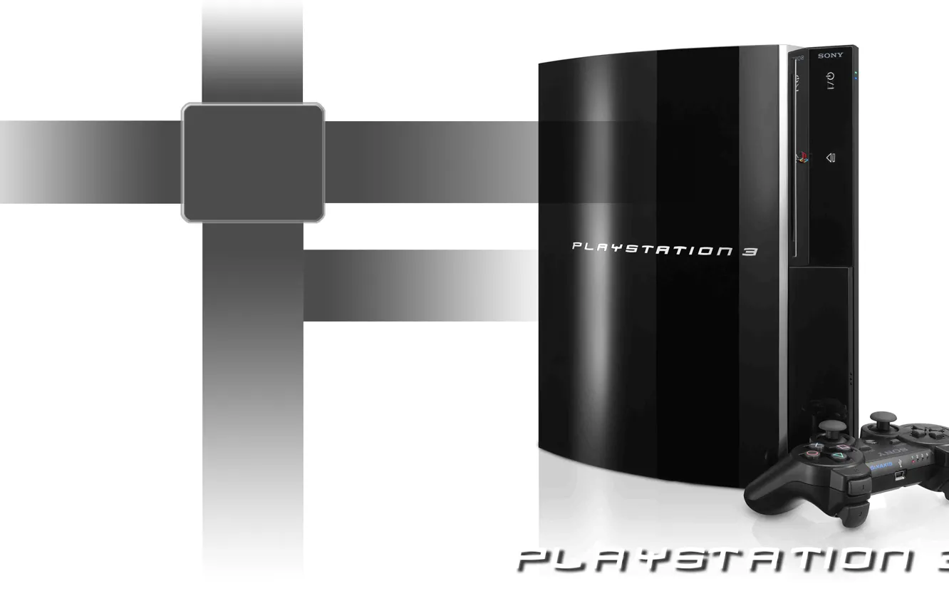 Photo wallpaper white, black, background, PS3, playstation 3, joystick, console