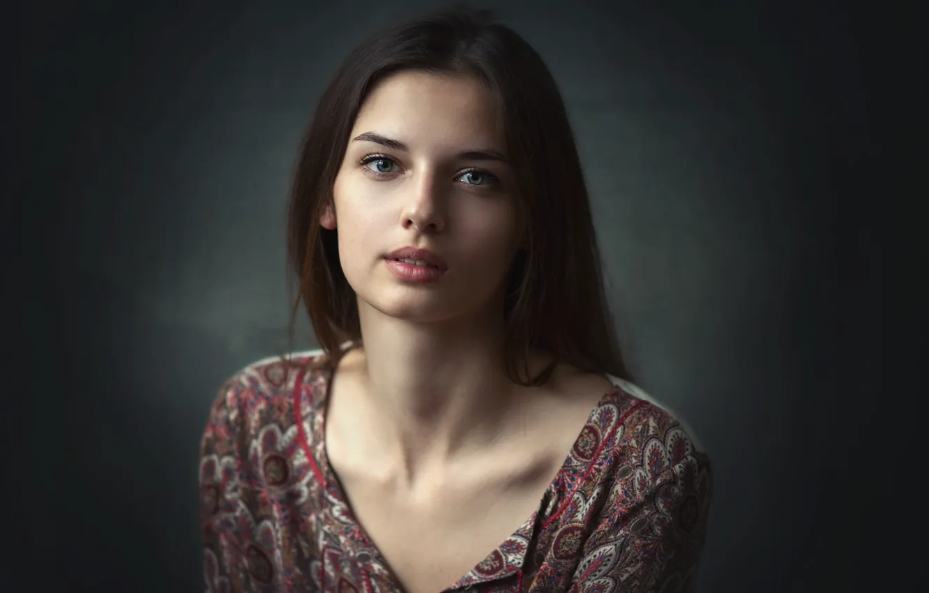 Photo wallpaper look, girl, background, sweetheart, model, clothing, portrait, brown hair