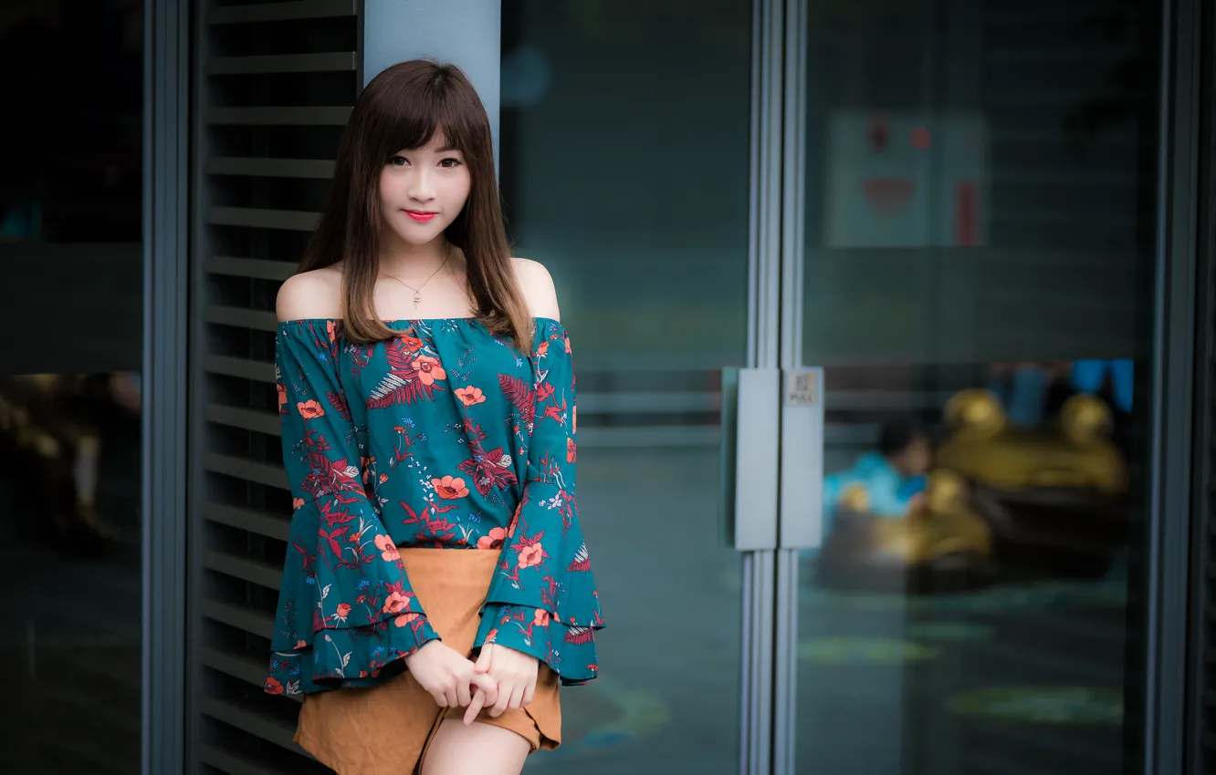 Photo wallpaper girl, Asian, cutie