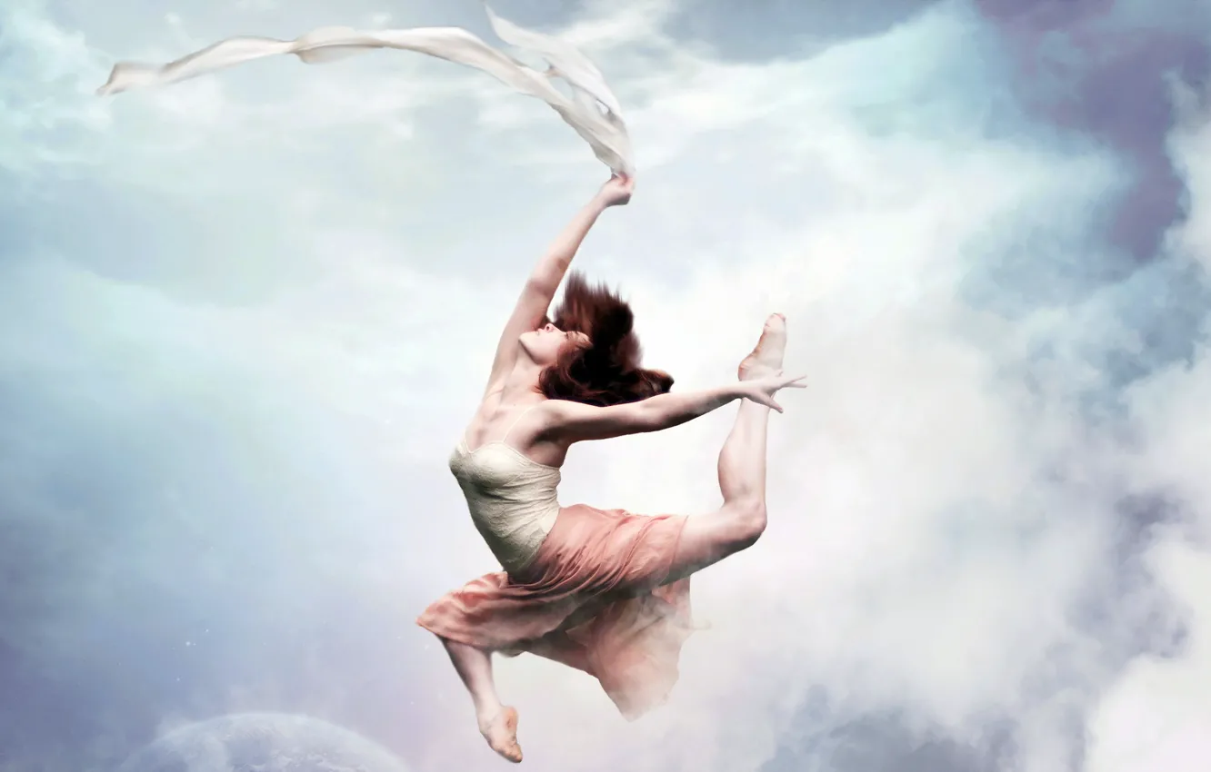 Photo wallpaper the sky, girl, style, dance
