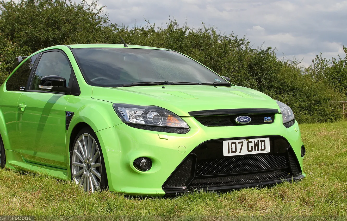 Photo wallpaper green, Ford, grass, focus