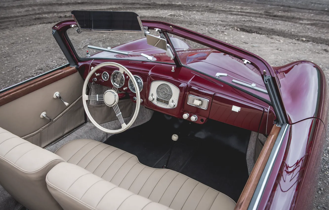 Photo wallpaper Porsche, 356, 1951, car interior, Porsche 356 1300 Cabriolet