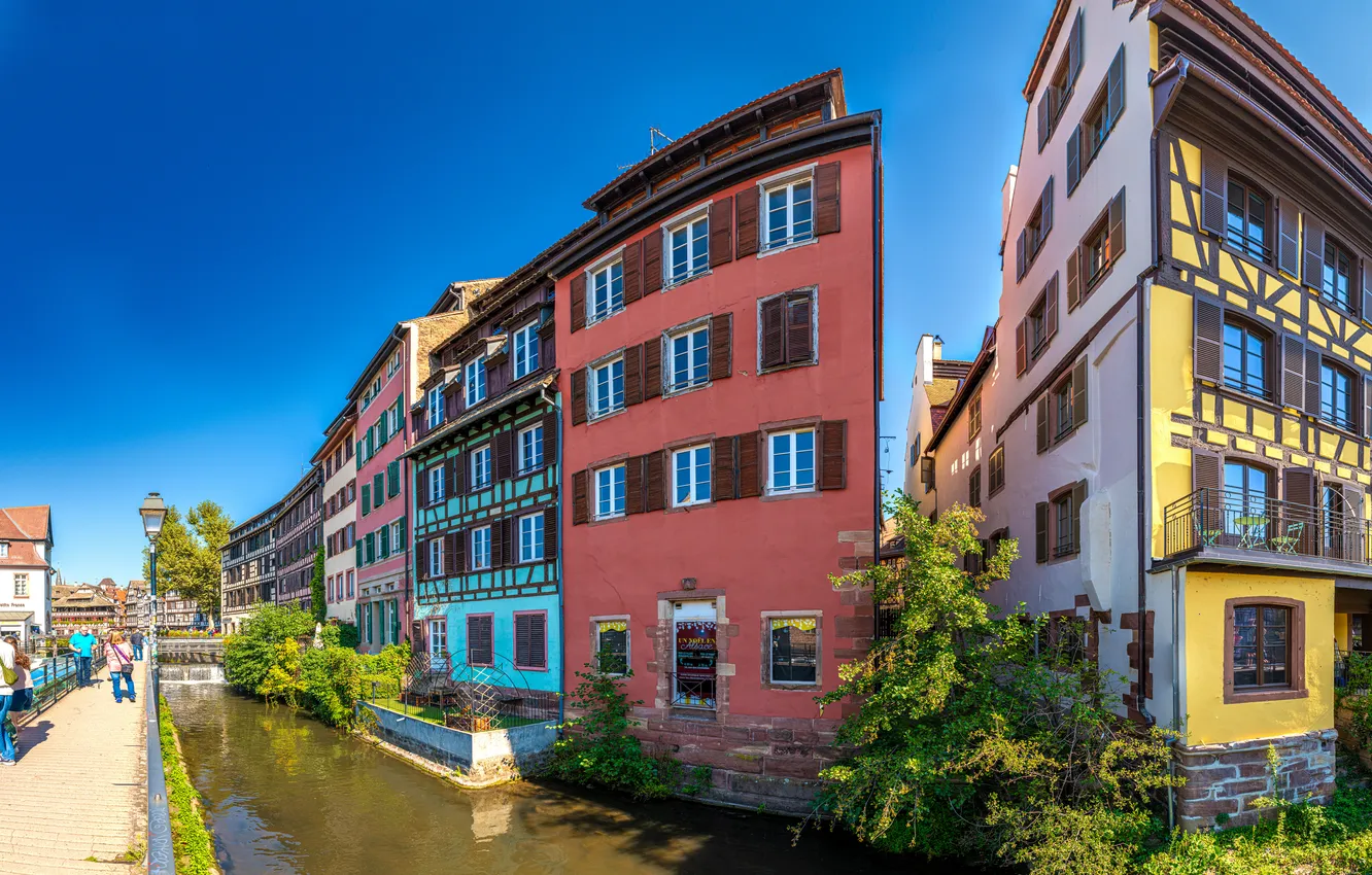 Photo wallpaper France, building, Strasbourg, water channel