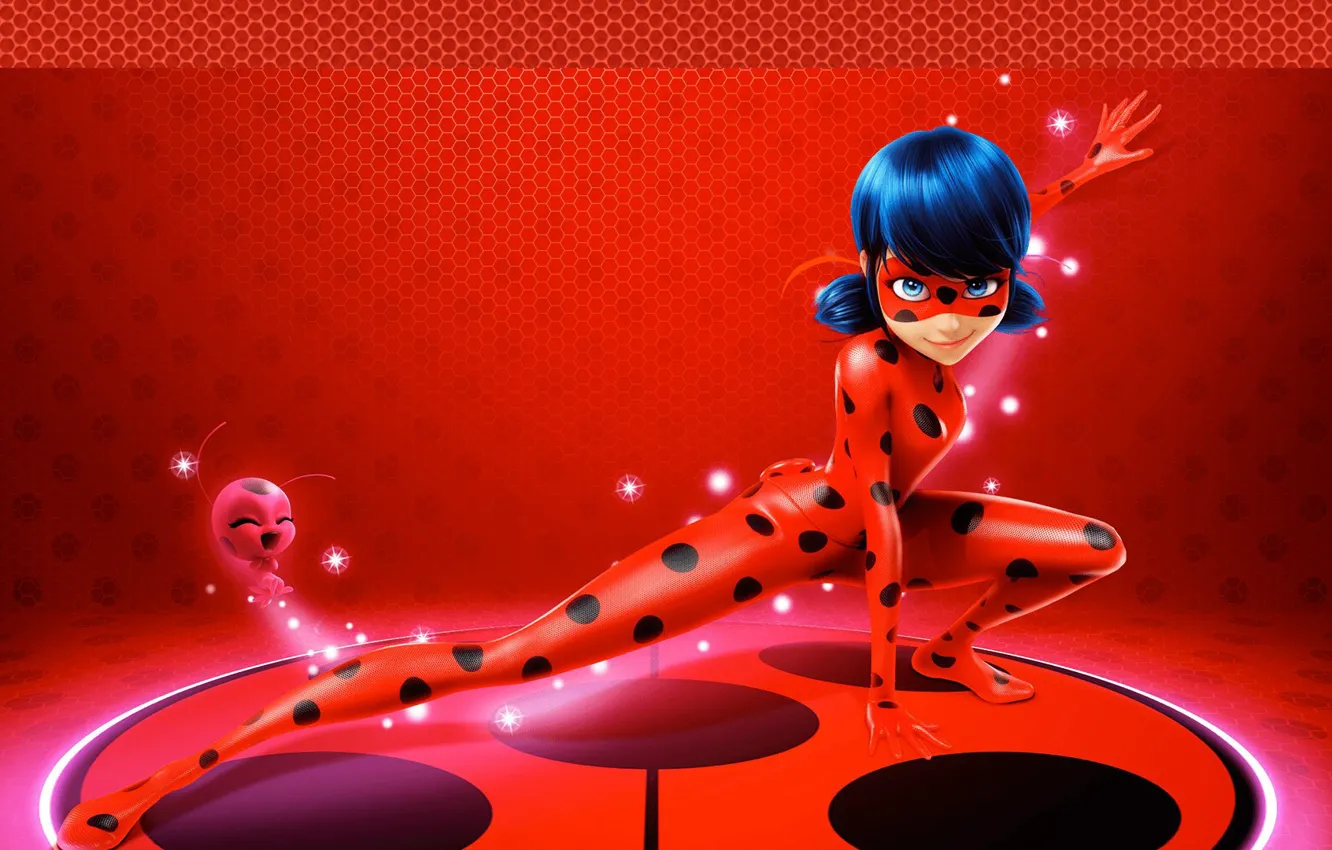 Photo wallpaper Mask, Lady Bug and super cat, In