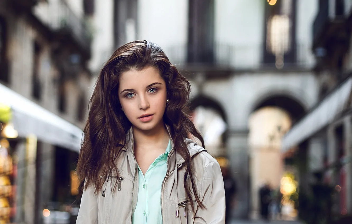 Photo wallpaper eyes, look, model, portrait, bokeh