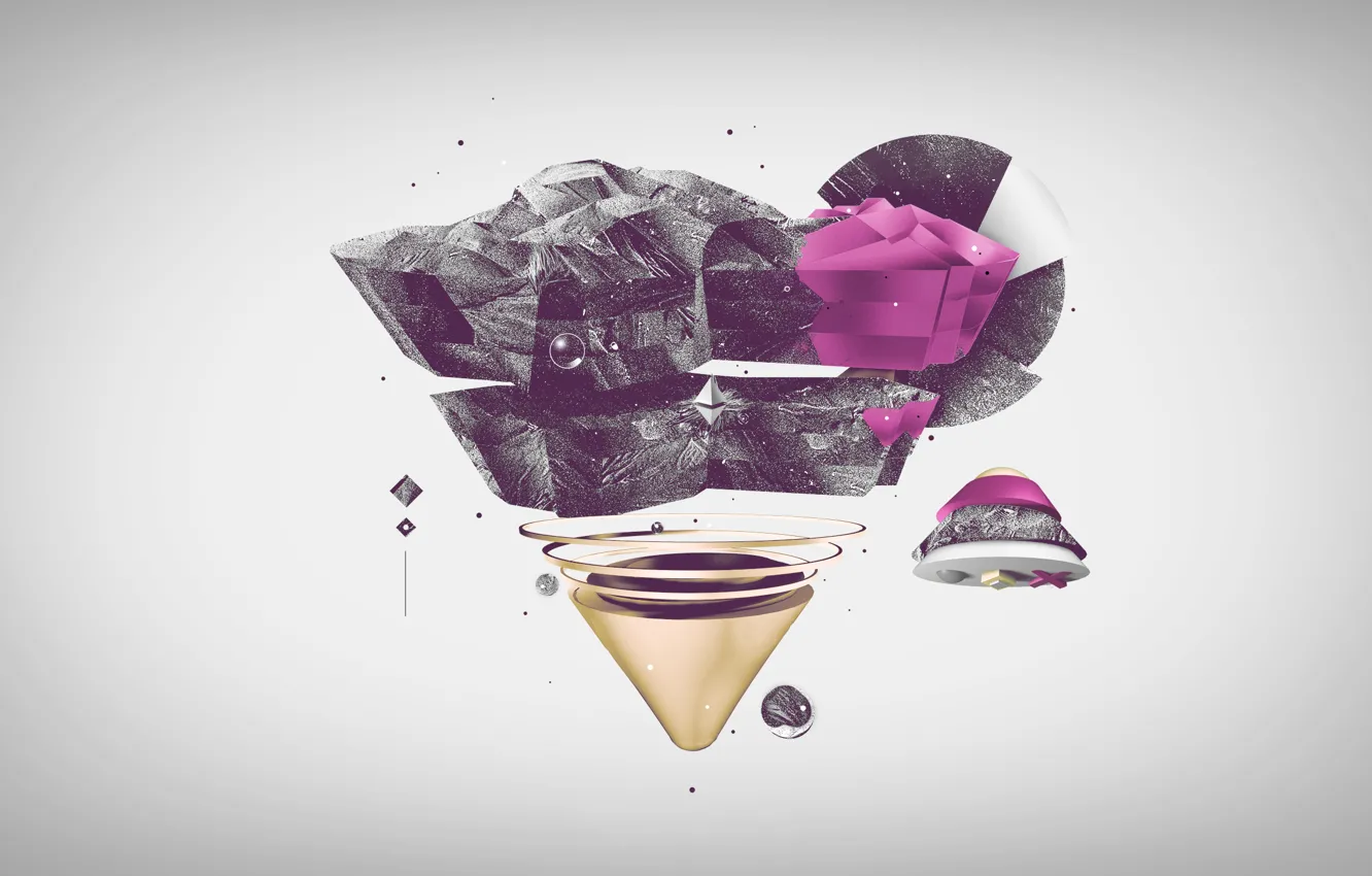 Photo wallpaper black, pink, pyramid, triangle