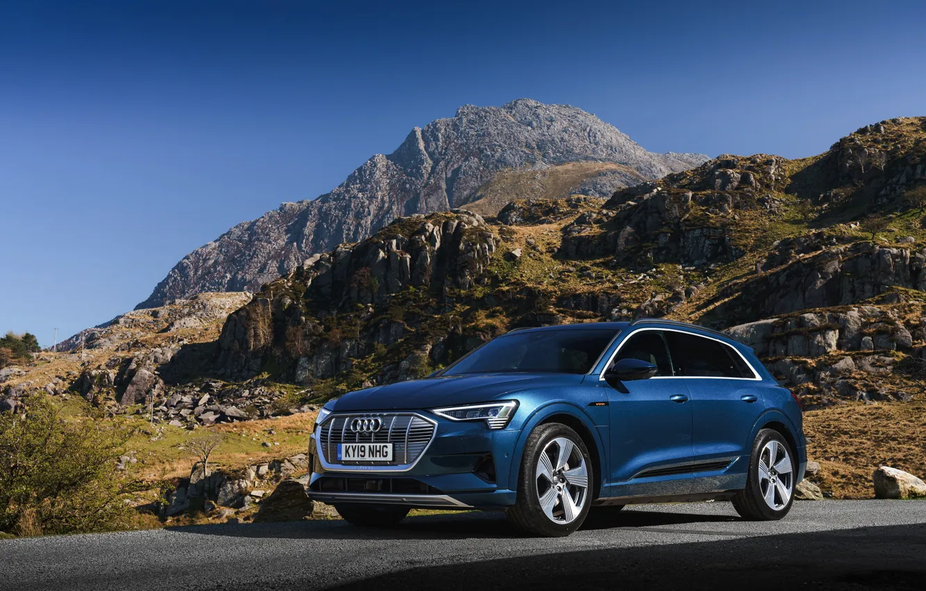 Photo wallpaper road, Audi, mountain, E-Tron, 2019, UK version