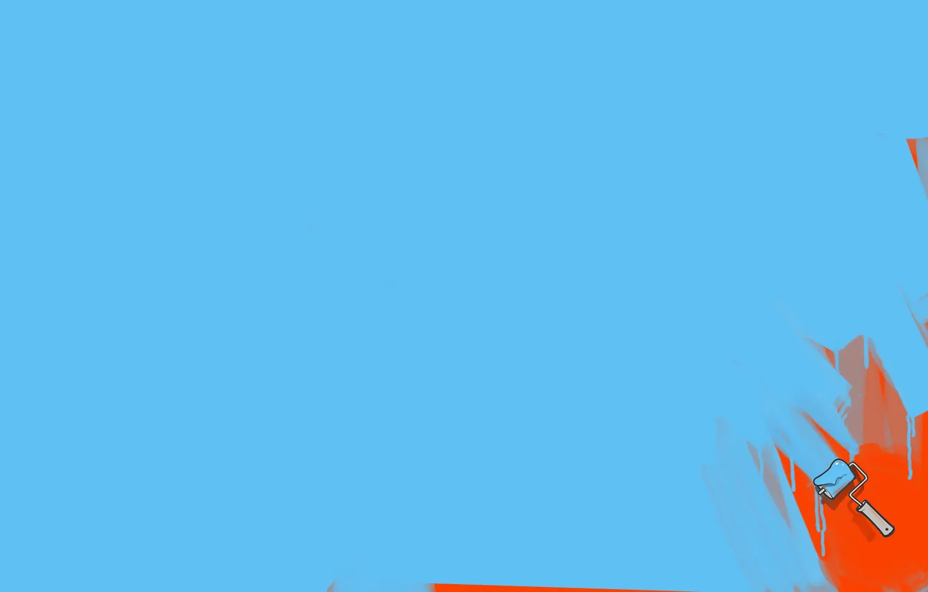 Photo wallpaper orange, background, blue, paint, cushion