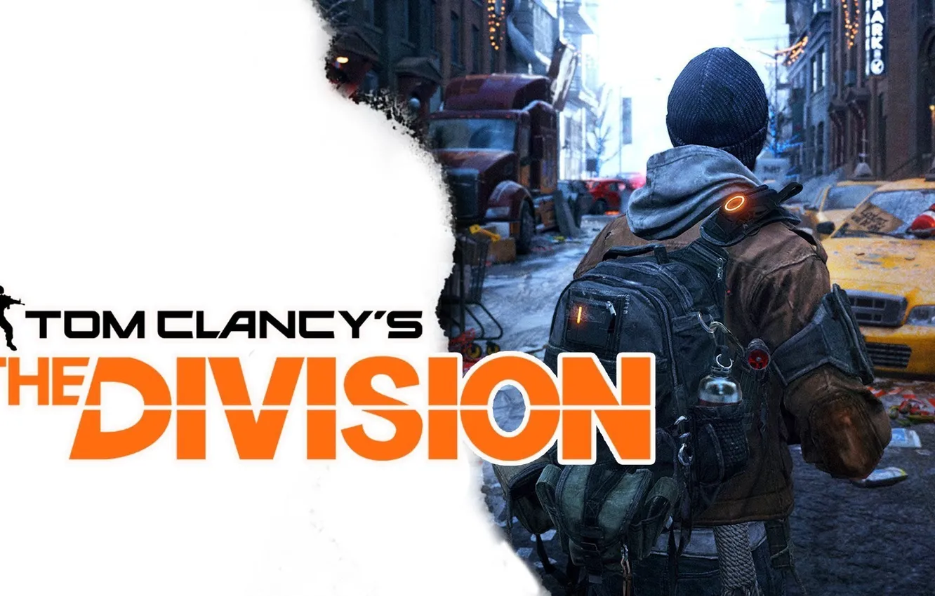 Photo wallpaper the city, jacket, taxi, backpack, Tom Clancy's The Division