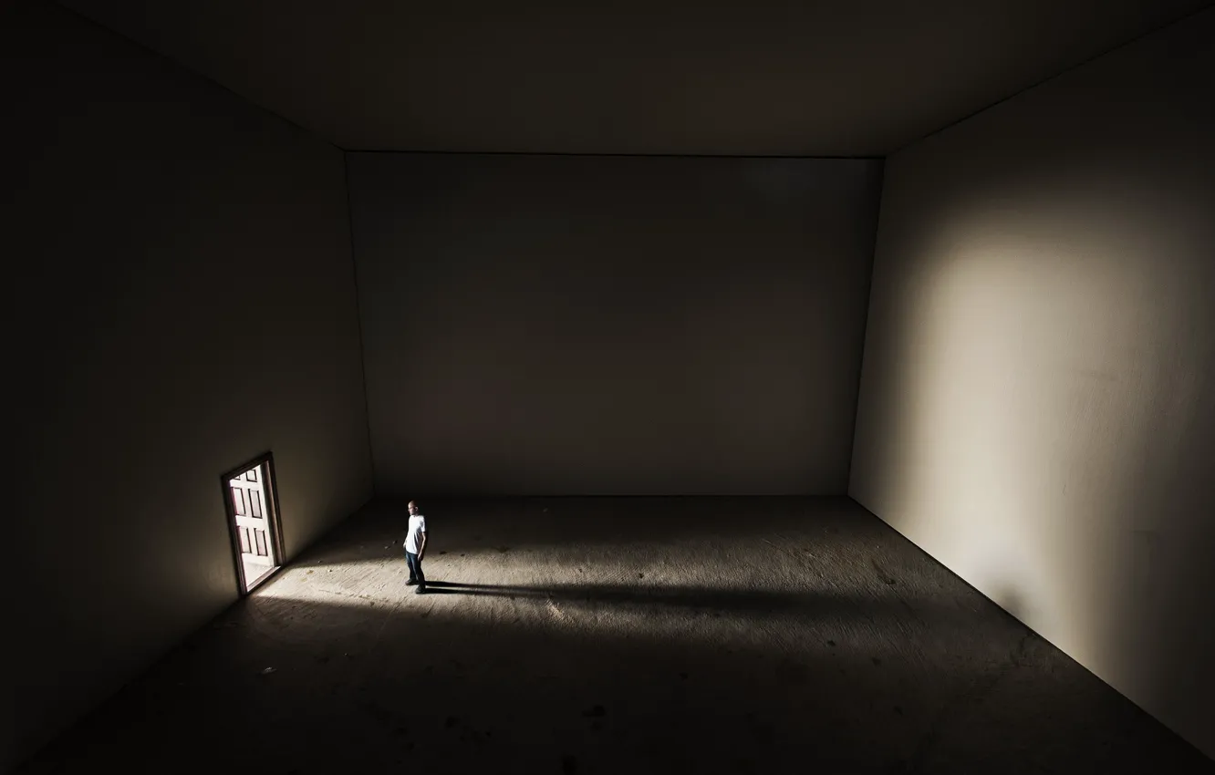 Photo wallpaper room, people, the door