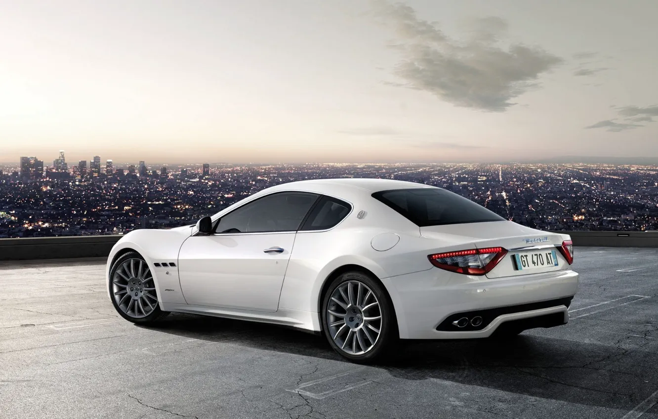 Photo wallpaper white, Maserati, GranTurismo-S