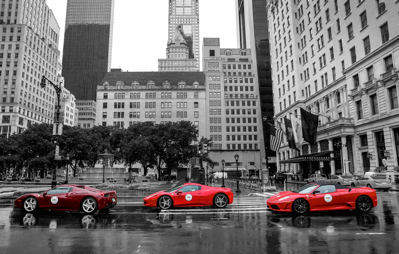 Photo wallpaper the city, Ferrari, New York City, New York