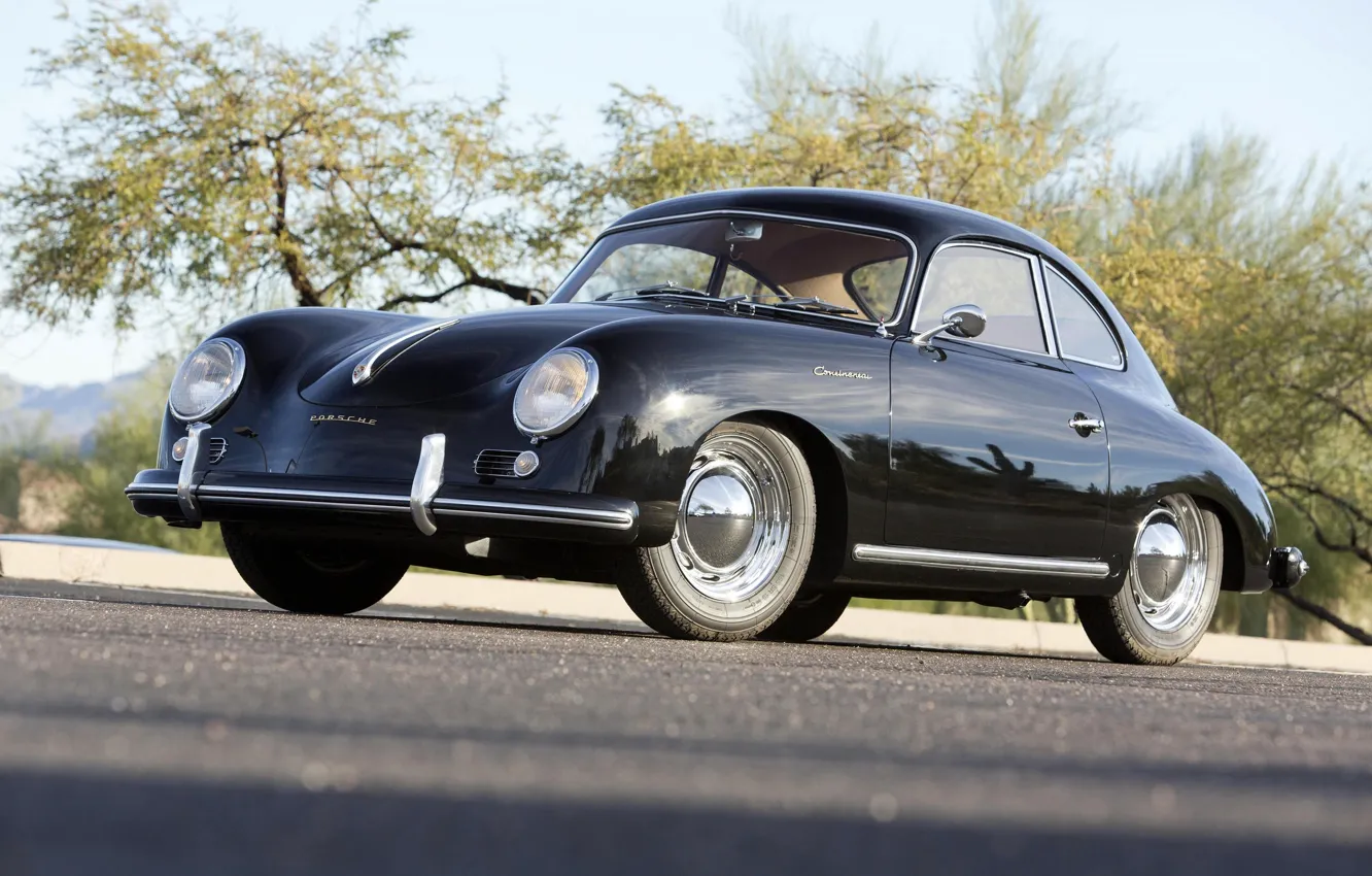 Photo wallpaper Porsche, 1955, 356, front view, Porsche 356 1500 Continental Coupe