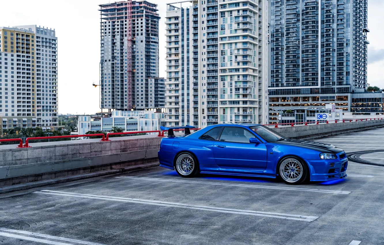 Photo wallpaper Skyline, R34, BBS, Wheels, NISMO