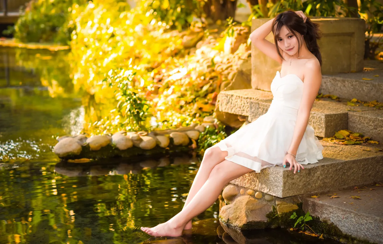 Photo wallpaper look, girl, Asian