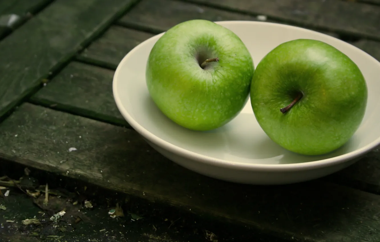 Photo wallpaper macro, apples, Board, fruit, plate, dishes, fruit, saucer