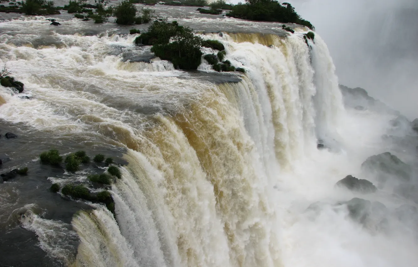 Photo wallpaper nature, big, waterfall, brazil, great