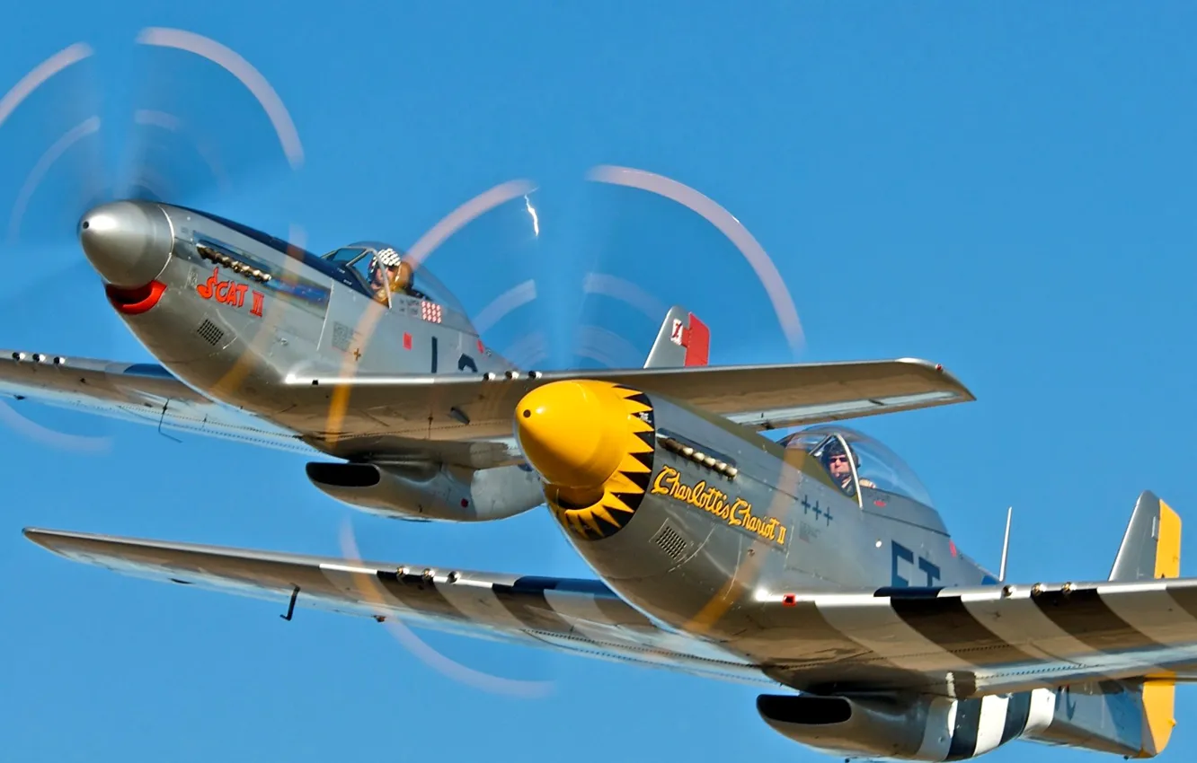 Photo wallpaper the sky, the plane, pair, parade, propeller